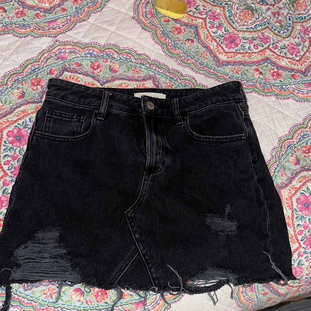 Pacsun Black Distressed Mini Skirt